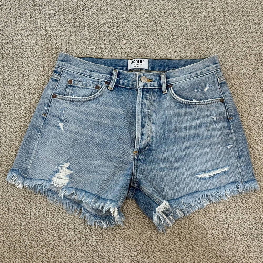 Agolde Micah Boyfriend Shorts - Light Blue
